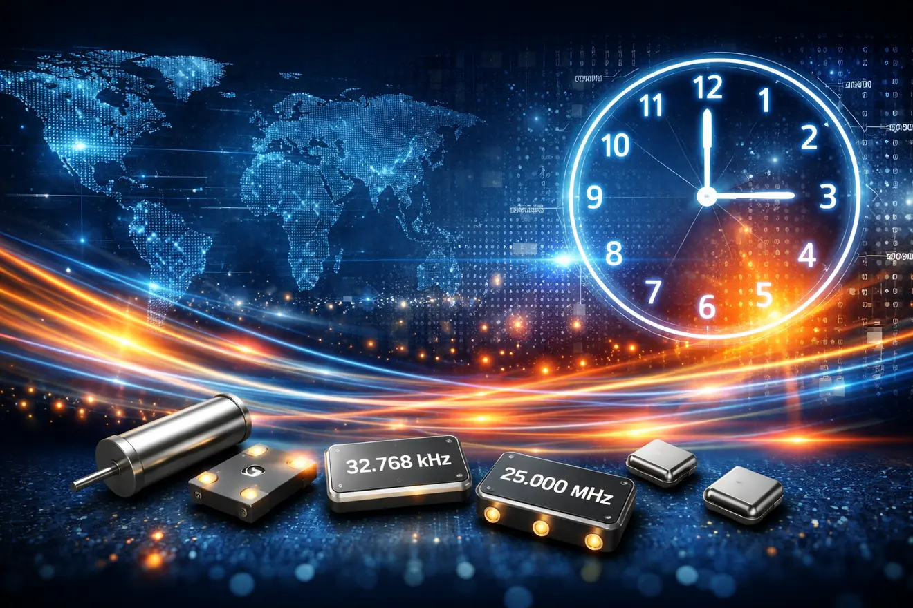 SMD hodinový křemíkový oscilátor|Frekvenční určovací součástky pro každou aplikaci|32,768 kHz krystaly|Sortiment oscilátorů|Polovodičový křemíkový oscilátor |Komponenty určující frekvenci pro každou aplikaci|||