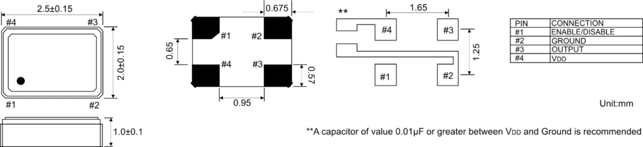 KERAMICKÝ OSCILÁTOR SPXO 2,5 X 2,0 MM