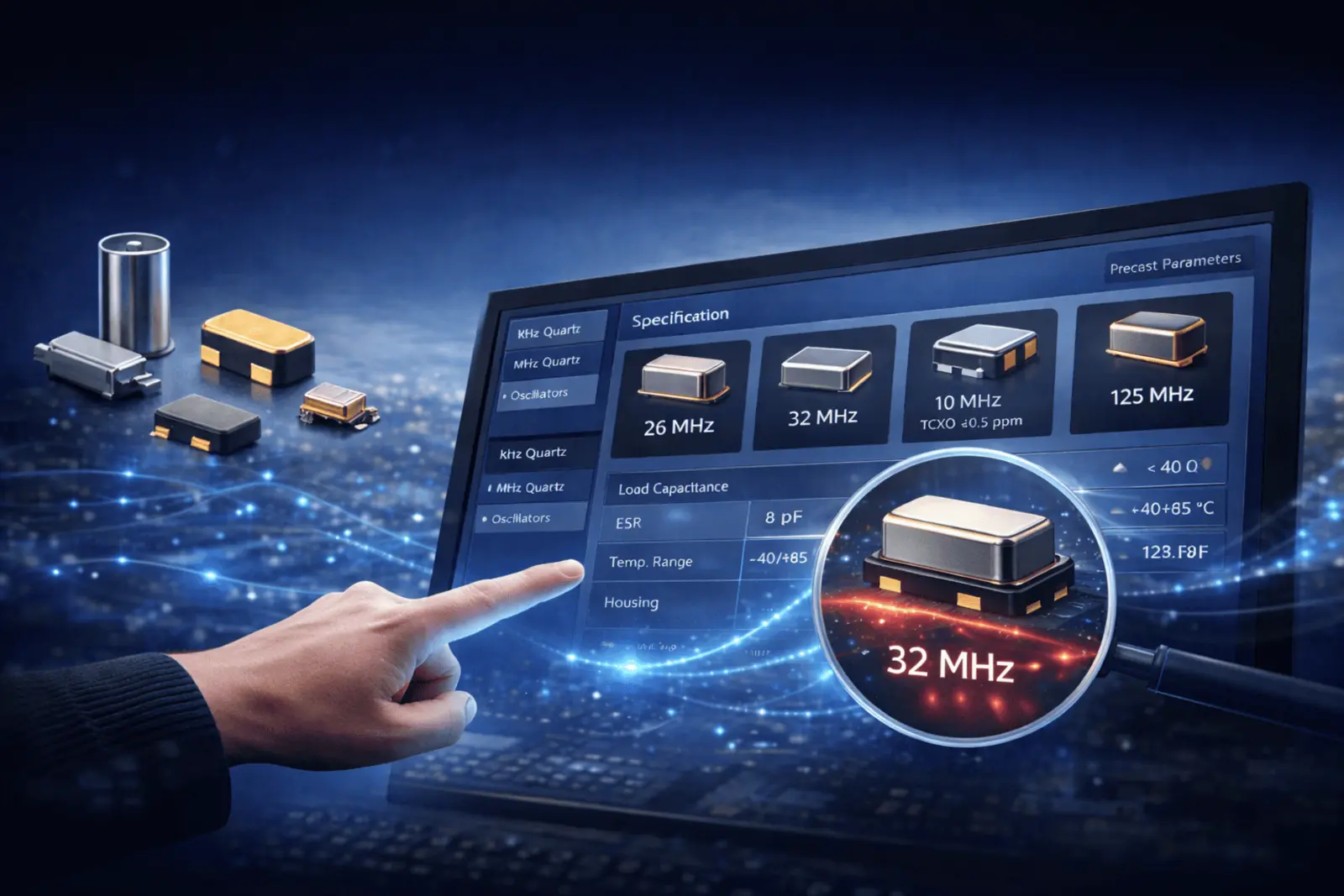 Najít křemenný krystalový oscilátor