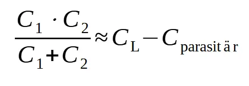 Dimenzování vnějších kapacit Vzorec