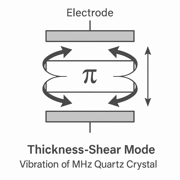 Vibrace křemenného krystalu MHz