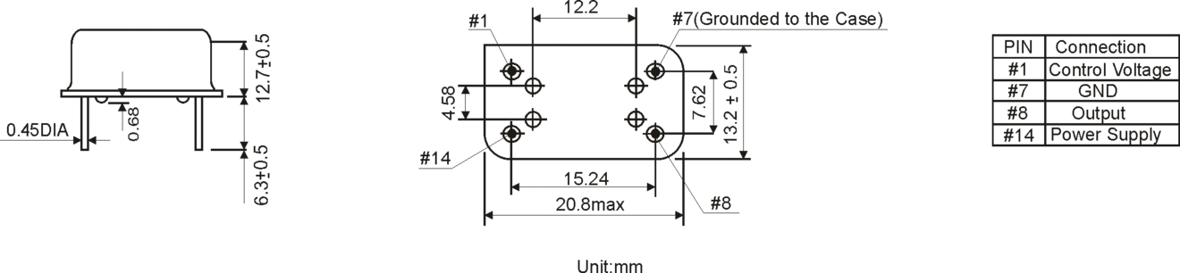 THT OCXO OSCILLATOR 20.8 x 13.2 mm 